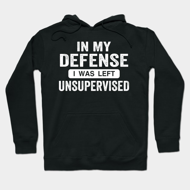 In My Defence I Was Left Unsupervised Hoodie by designnas2